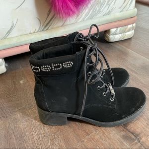 Rare black bebe bedazzled boots 7